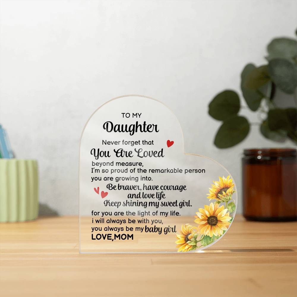 Personalized Acrylic Plaque: Heartfelt Message for Daughter - Perfect Gift from Mom!