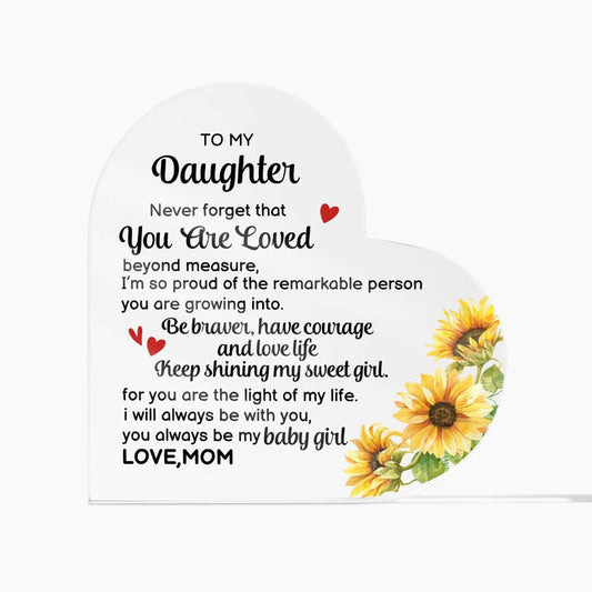 Personalized Acrylic Plaque: Heartfelt Message for Daughter - Perfect Gift from Mom!