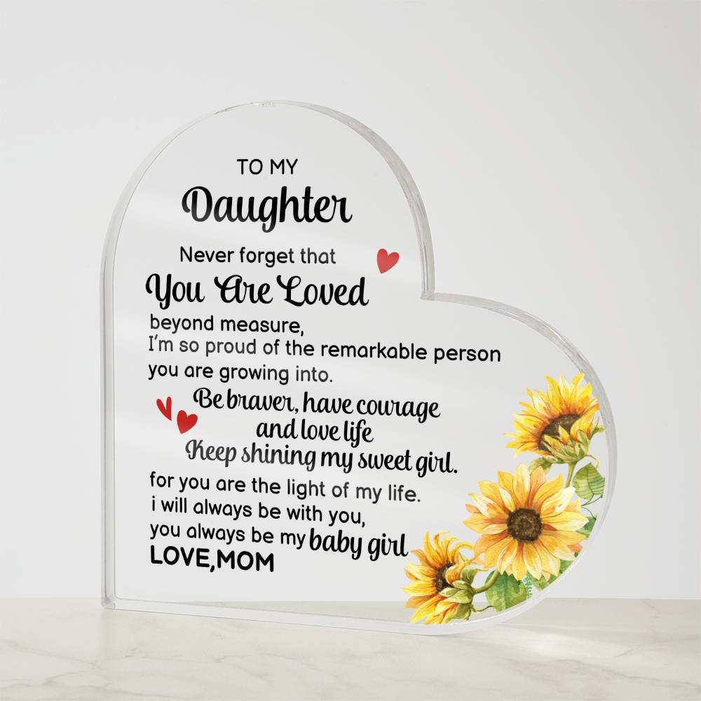 Personalized Acrylic Plaque: Heartfelt Message for Daughter - Perfect Gift from Mom!