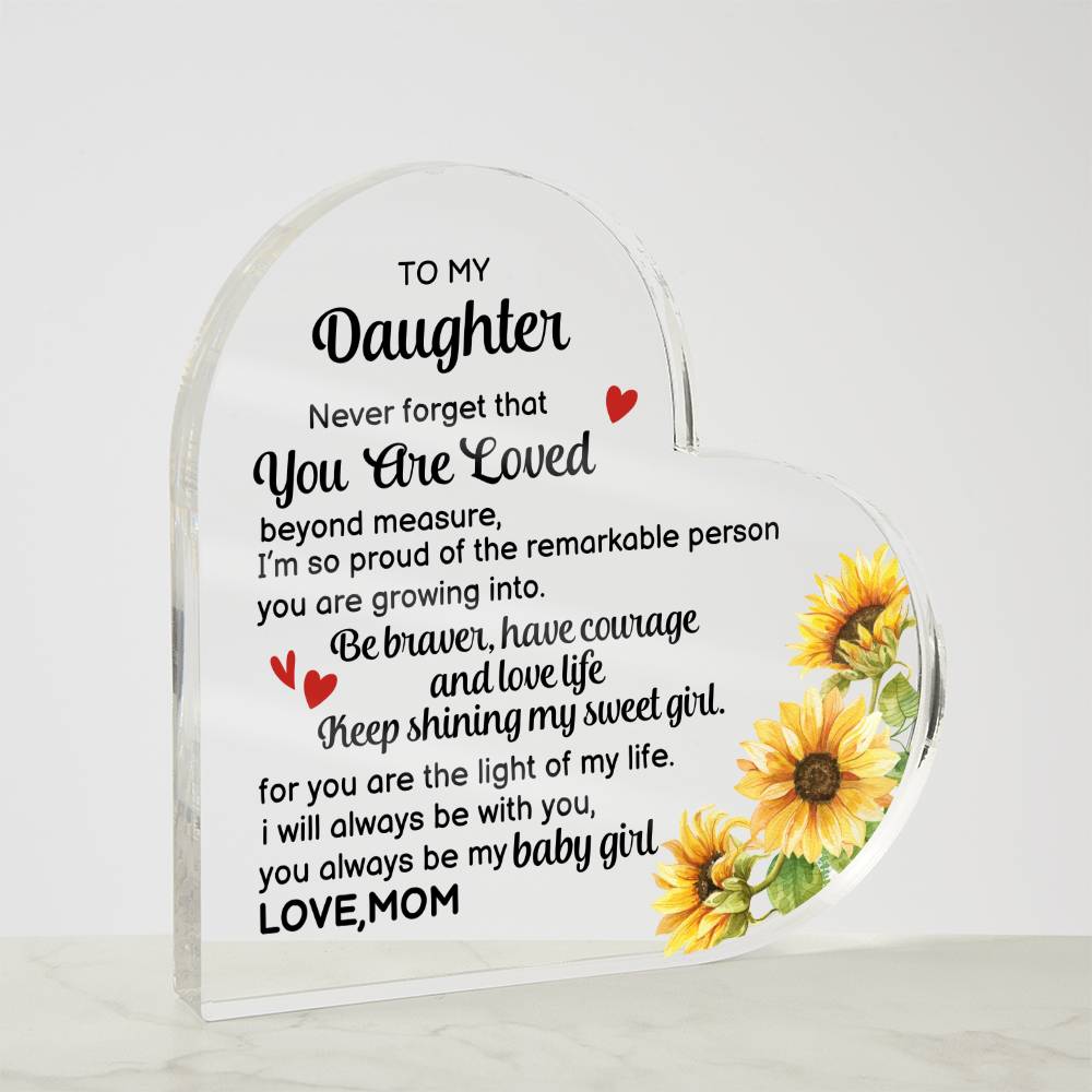 Personalized Acrylic Plaque: Heartfelt Message for Daughter - Perfect Gift from Mom!