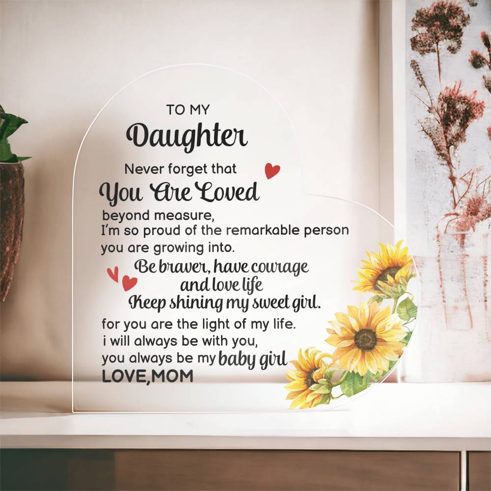 Personalized Acrylic Plaque: Heartfelt Message for Daughter - Perfect Gift from Mom!